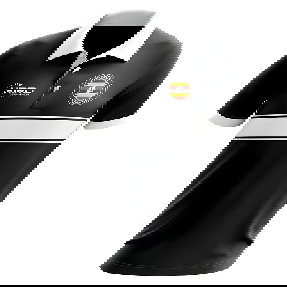 Uganda Concept Stripe Polo Shirt (Black)