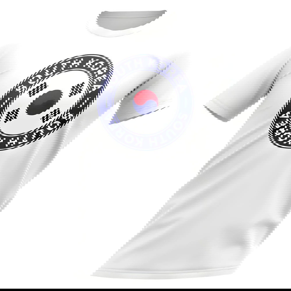 South Korea Football Badge T-Shirt (White)