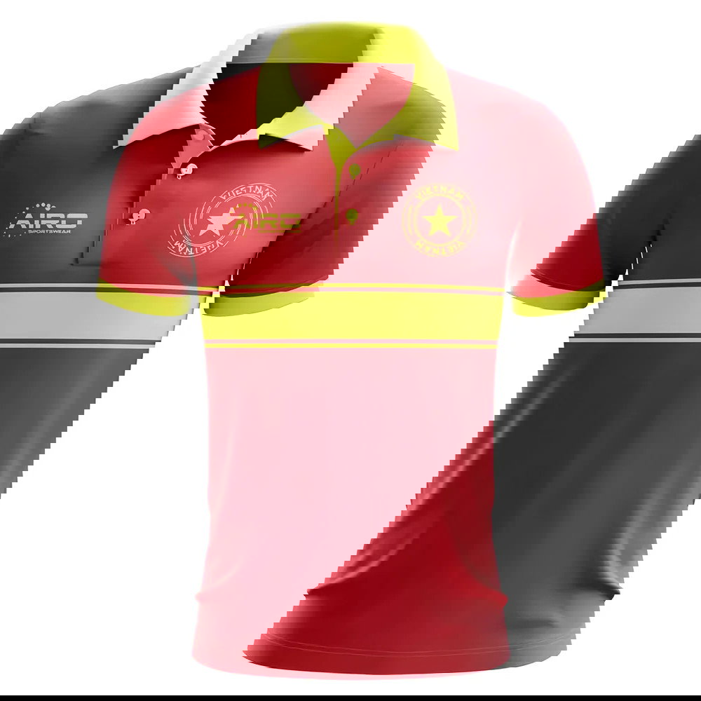 Vietnam Concept Stripe Polo Shirt (Red)