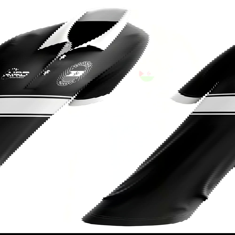 Western Sahara Concept Stripe Polo Shirt (Black)