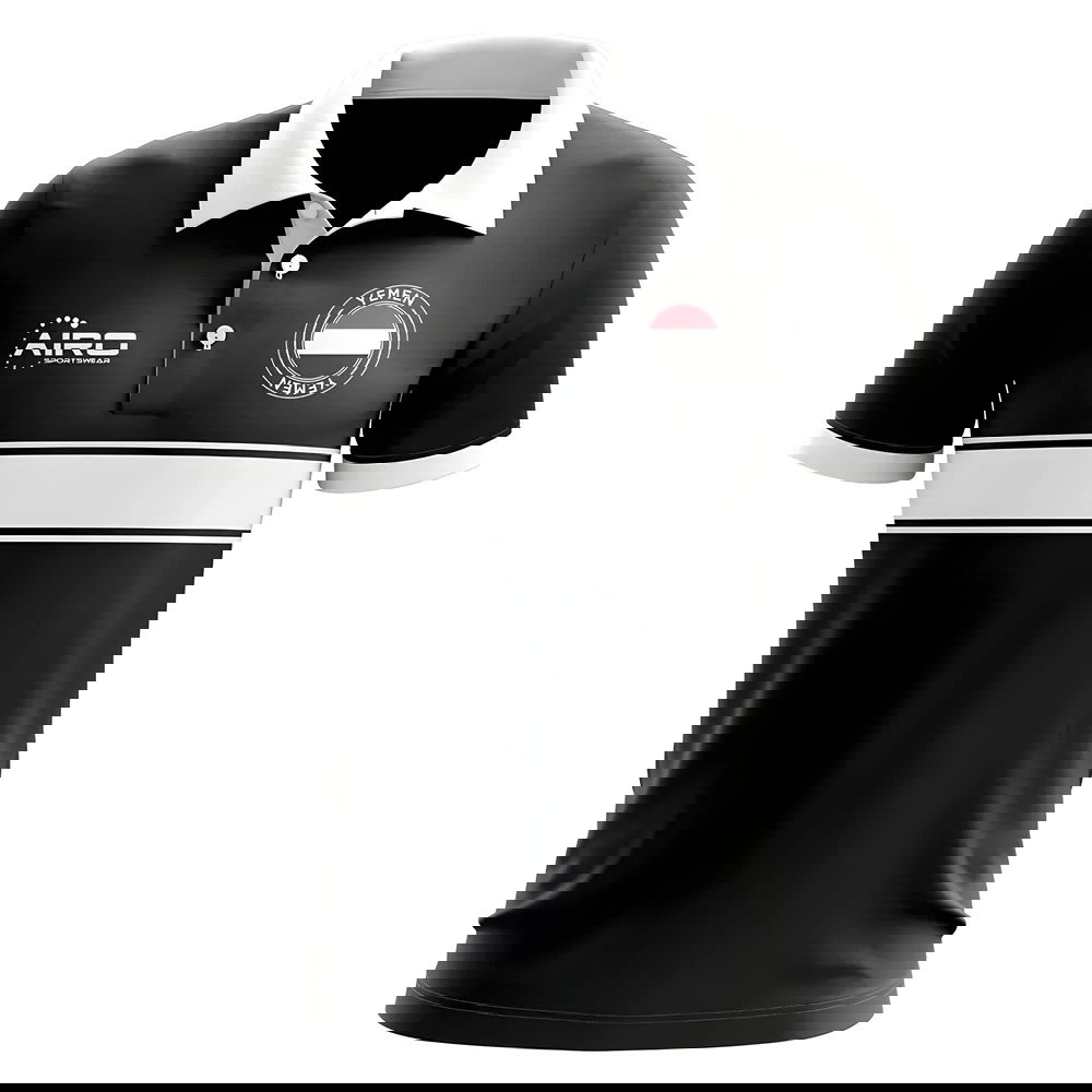 Yemen Concept Stripe Polo Shirt (Black)