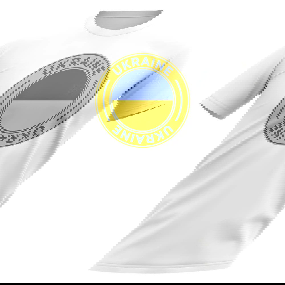 Ukraine Football Badge T-Shirt (White)