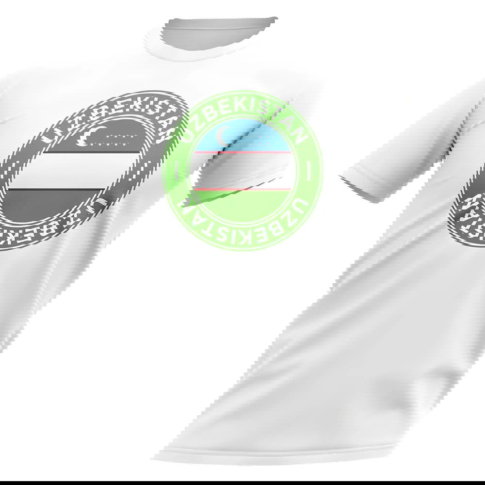 Uzbekistan Football Badge T-Shirt (White)
