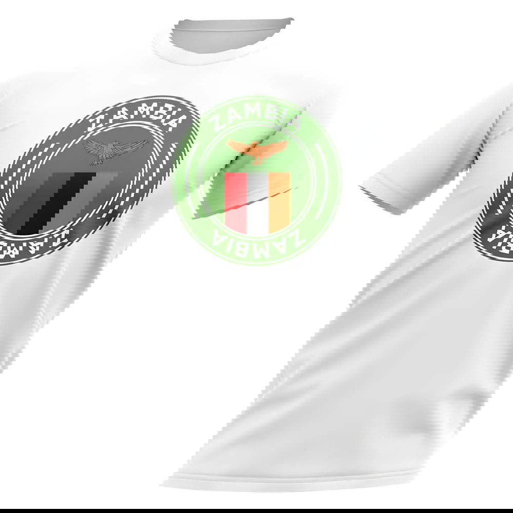 Zambia Football Badge T-Shirt (White)