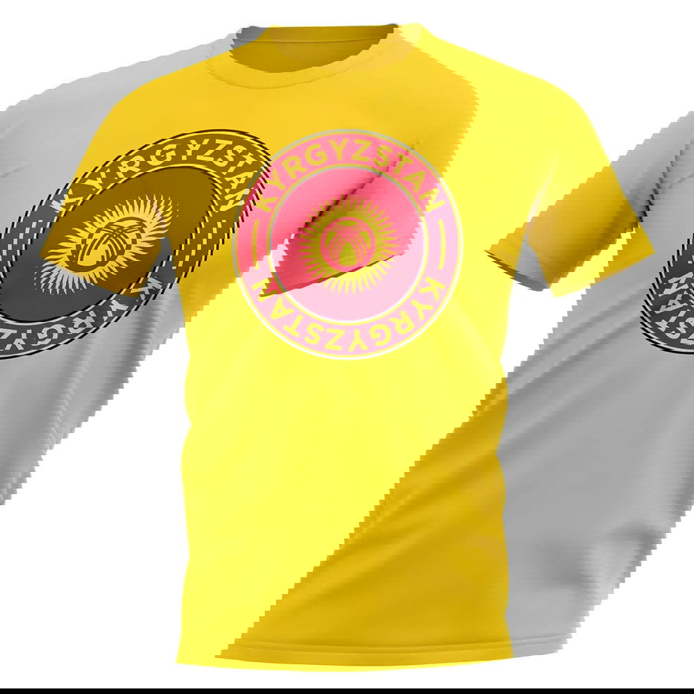 Kyrgyzstan Football Badge T-Shirt (Yellow)