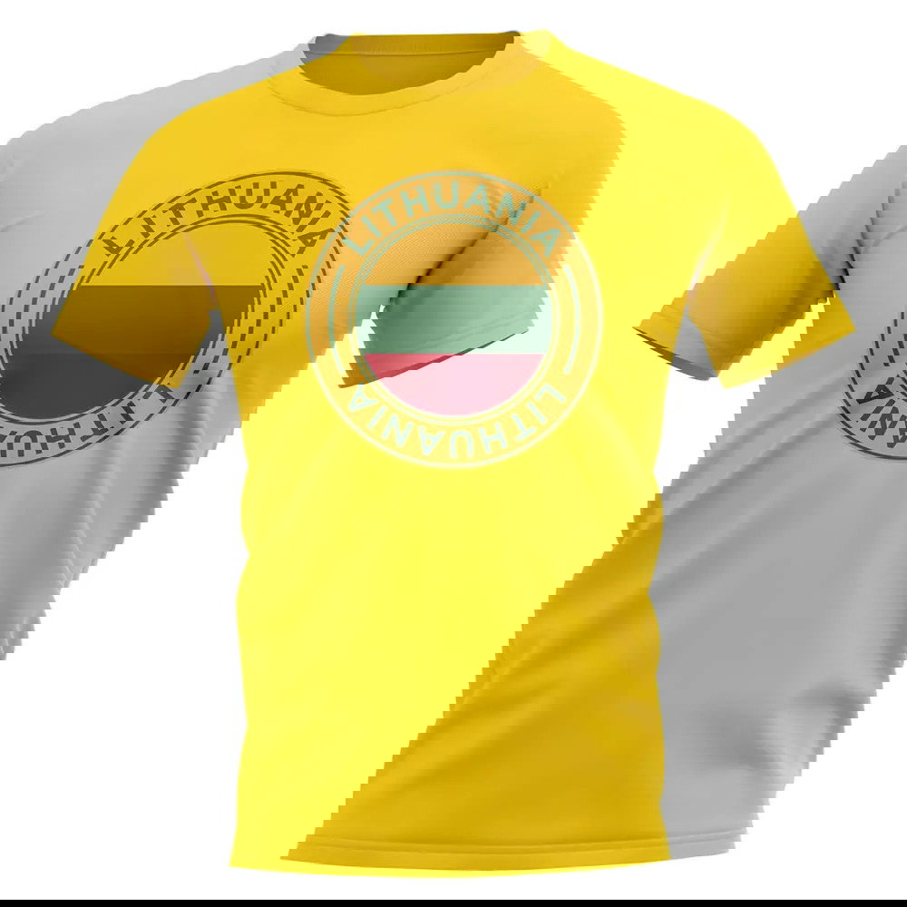 Lithuania Football Badge T-Shirt (Yellow)