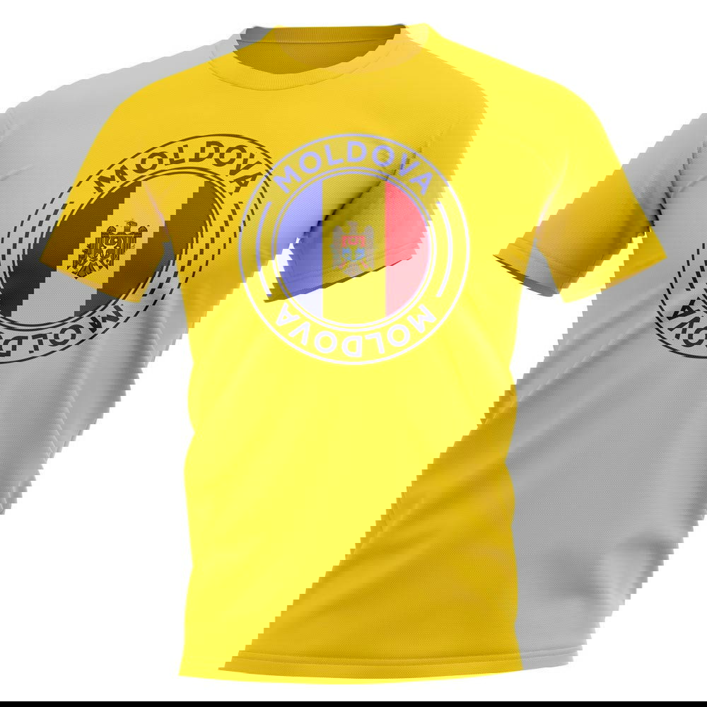 Moldova Football Badge T-Shirt (Yellow)