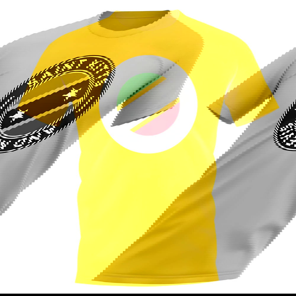 Saint Kitts and Nevis Football Badge T-Shirt (Yellow)