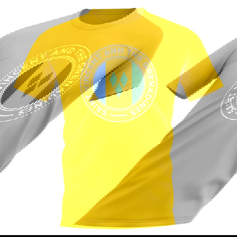 Saint Vincent and Grenadines Football Badge T-Shirt (Yellow)
