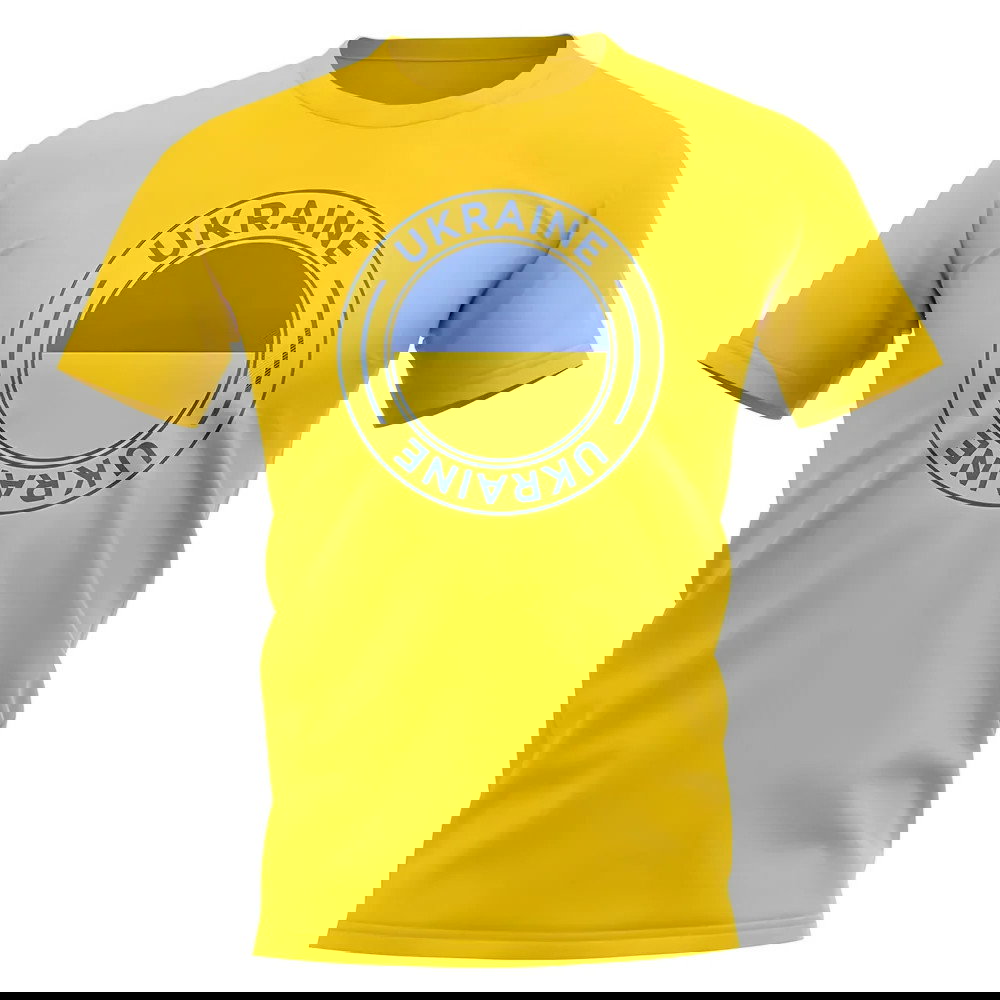 Ukraine Football Badge T-Shirt (Yellow)