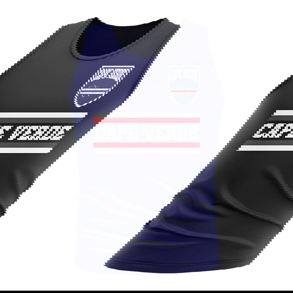 Cape Verde Core Football Country Sleeveless Tee (Navy)