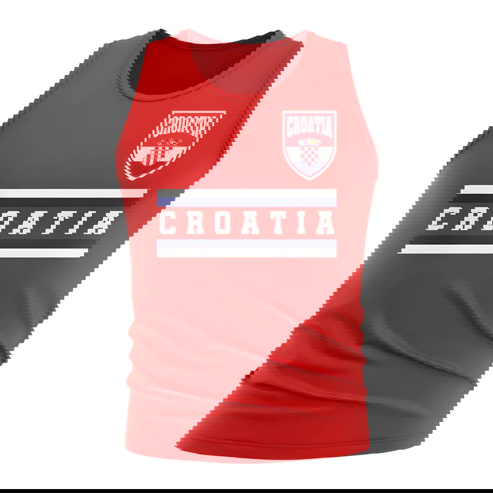Croatia Core Football Country Sleeveless Tee (Red)