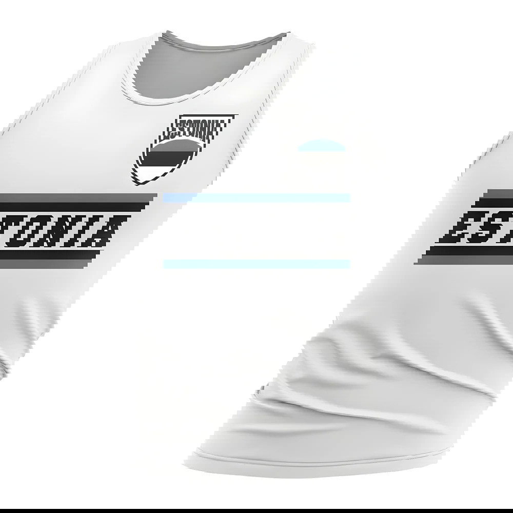 Estonia Core Football Country Sleeveless Tee (White)