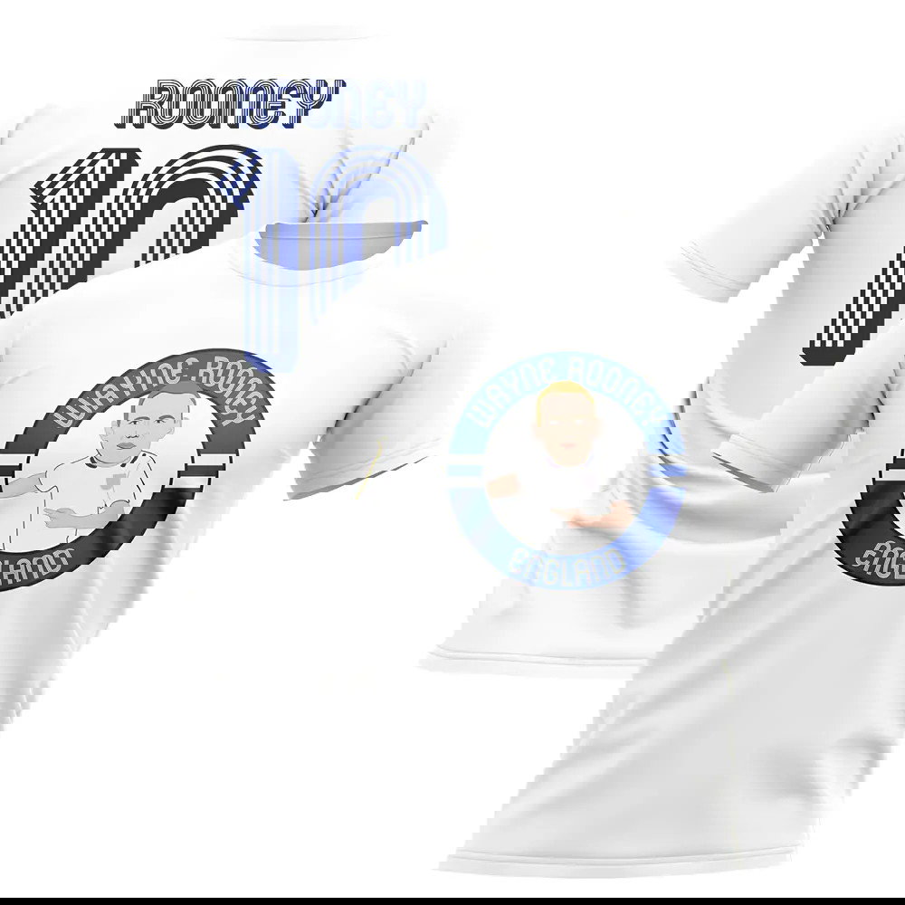 Wayne Rooney England Illustration T-Shirt (White)