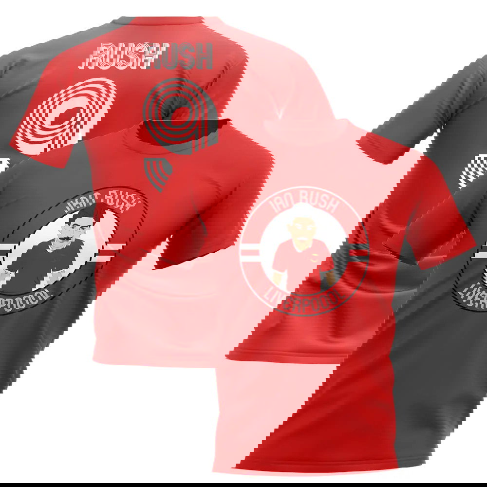 Ian Rush Liverpool Illustration T-Shirt (Red)