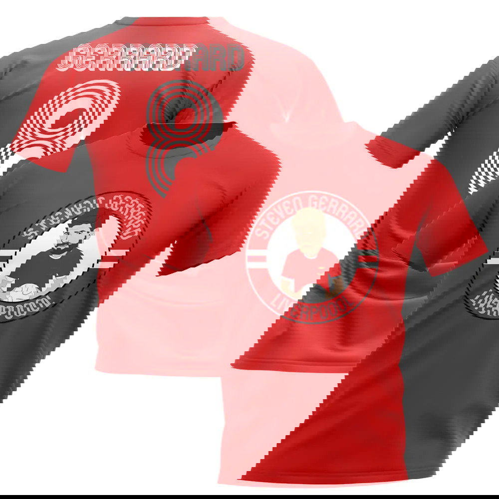 Steven Gerrard Liverpool Illustration T-Shirt (Red)