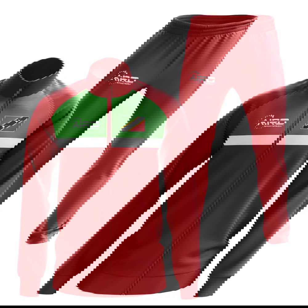 St Kitts Concept Football Tracksuit (Red)
