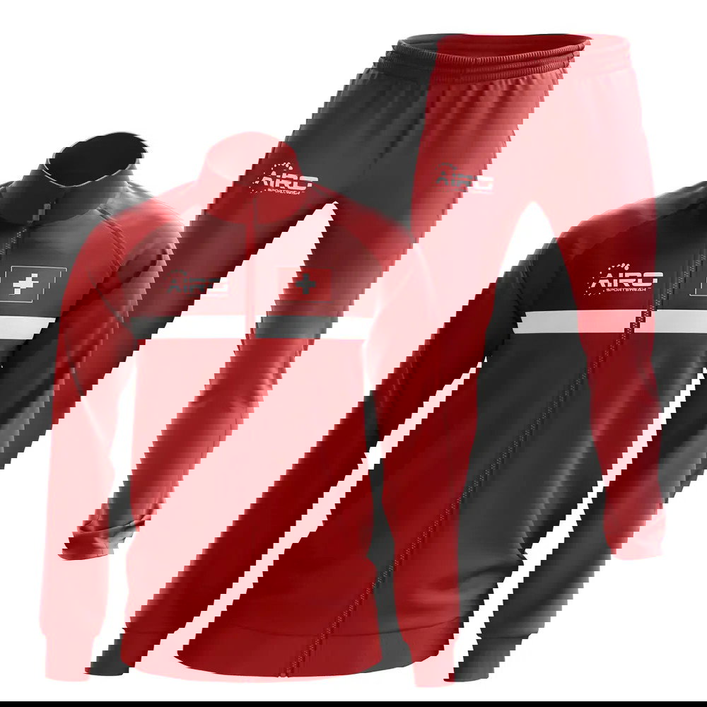 Switzerland Concept Football Tracksuit (Red)