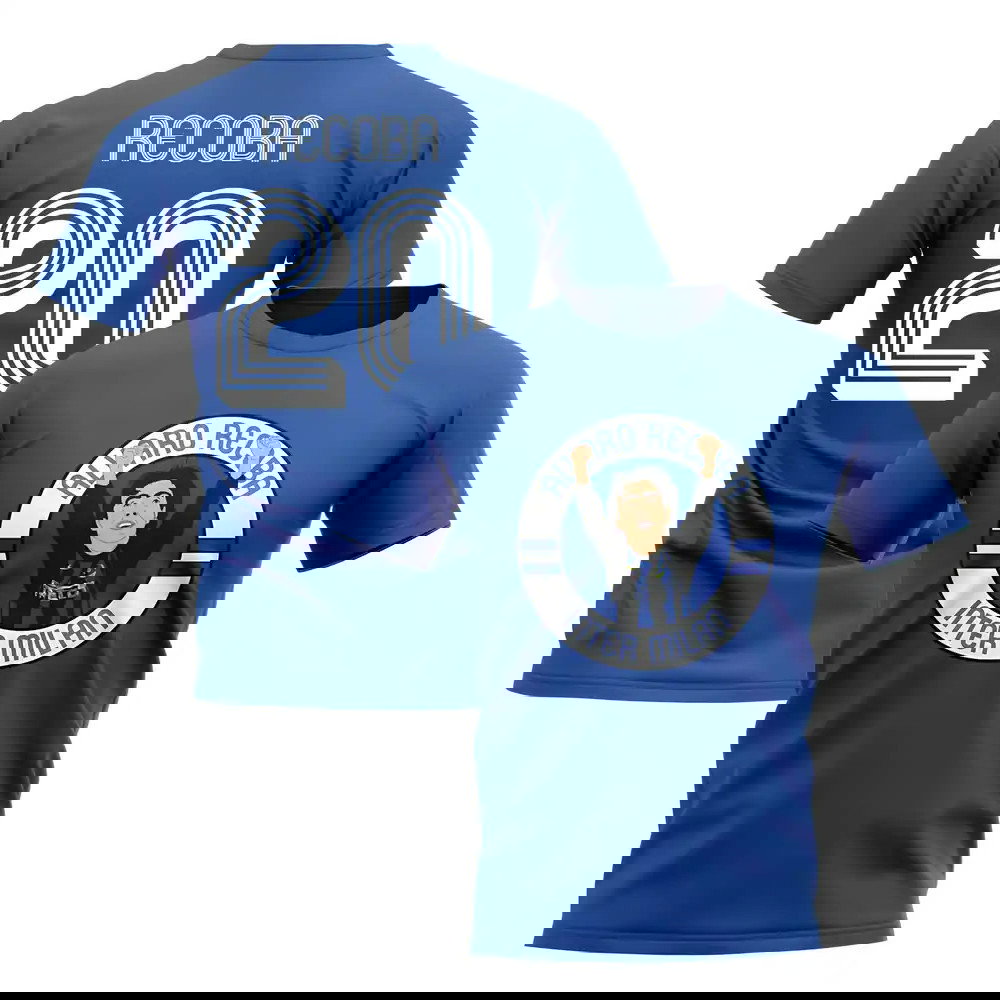 Alvaro Recoba Inter Milan Illustration T-Shirt (Blue)