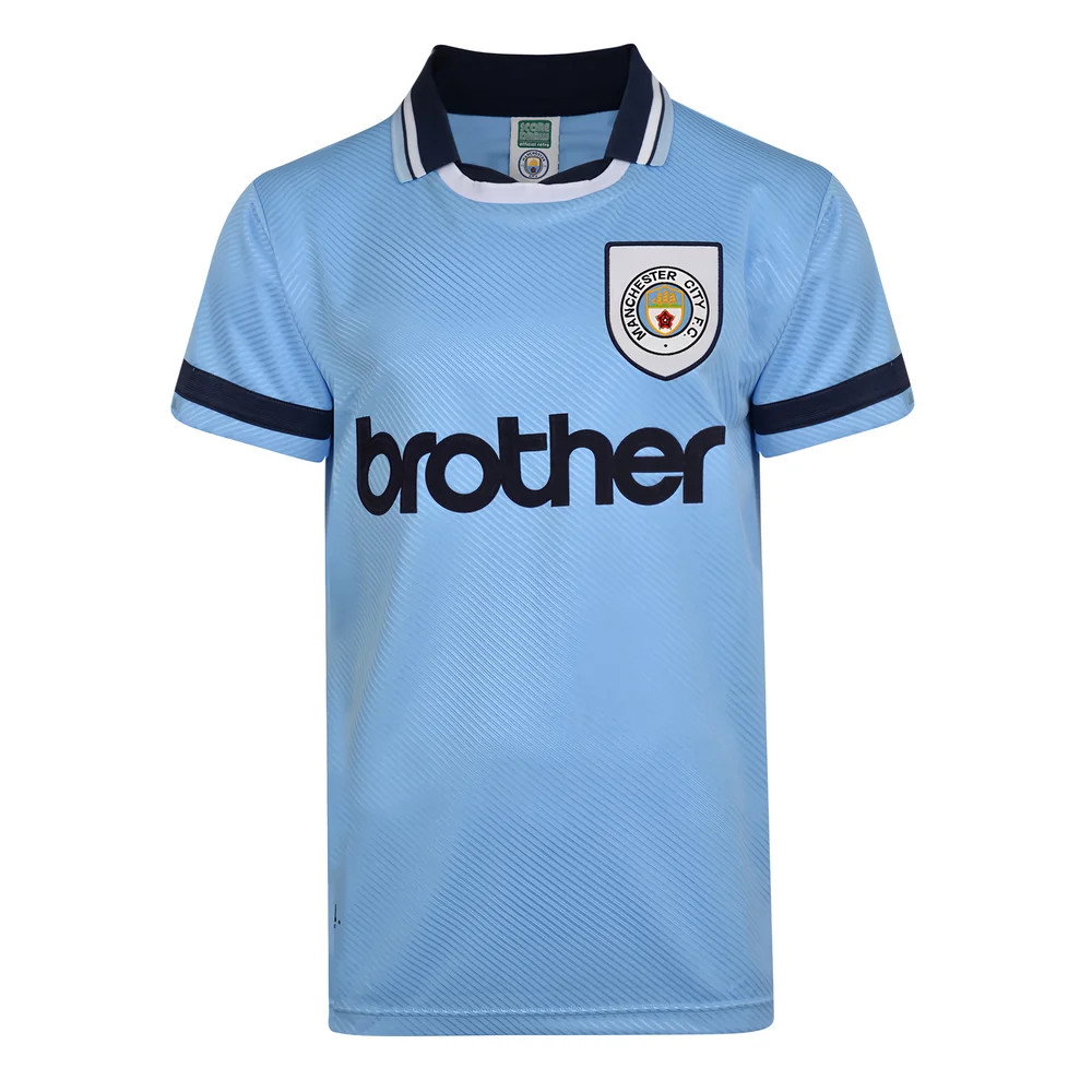 Score Draw Manchester City 1994 Retro Football Shirt (Rosler 28)