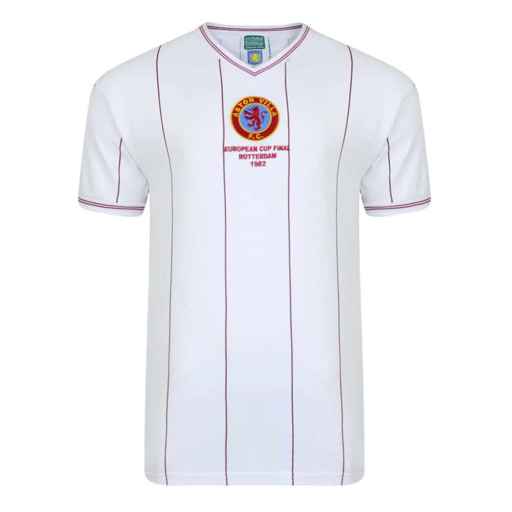 Score Draw Aston Villa 1982 Euro Final Retro Football Shirt (Withe 9)