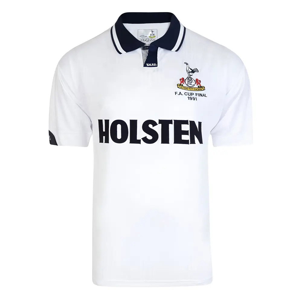 Score Draw Tottenham Hotspur 1991 FA Cup Final Retro Football Shirt (SHERINGHAM 10)