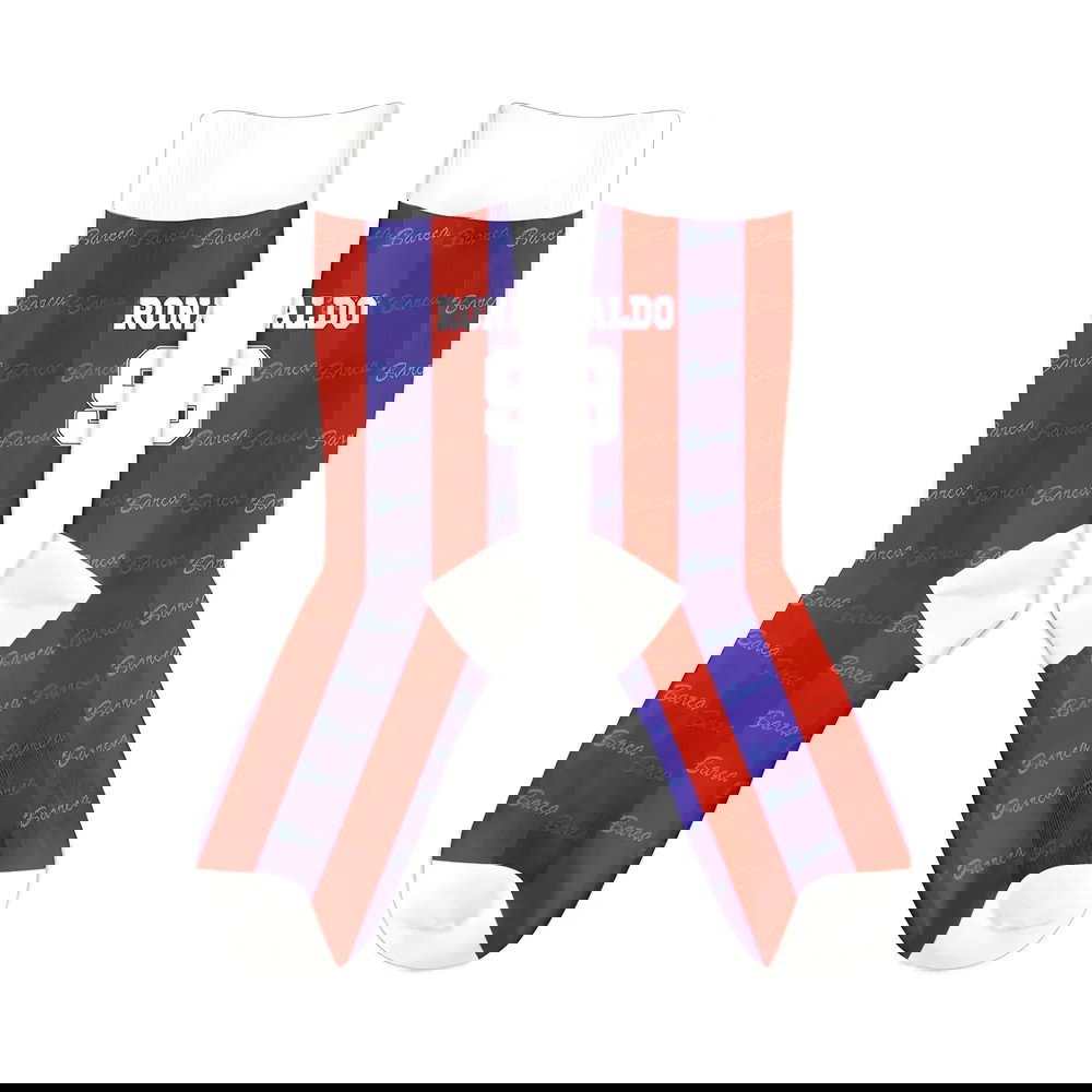Barcelona 1996-1997 Ronaldo Retro Football Socks