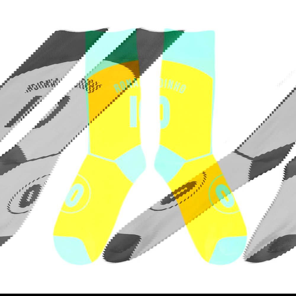 Brazil 2004 Ronaldinho Retro Football Socks