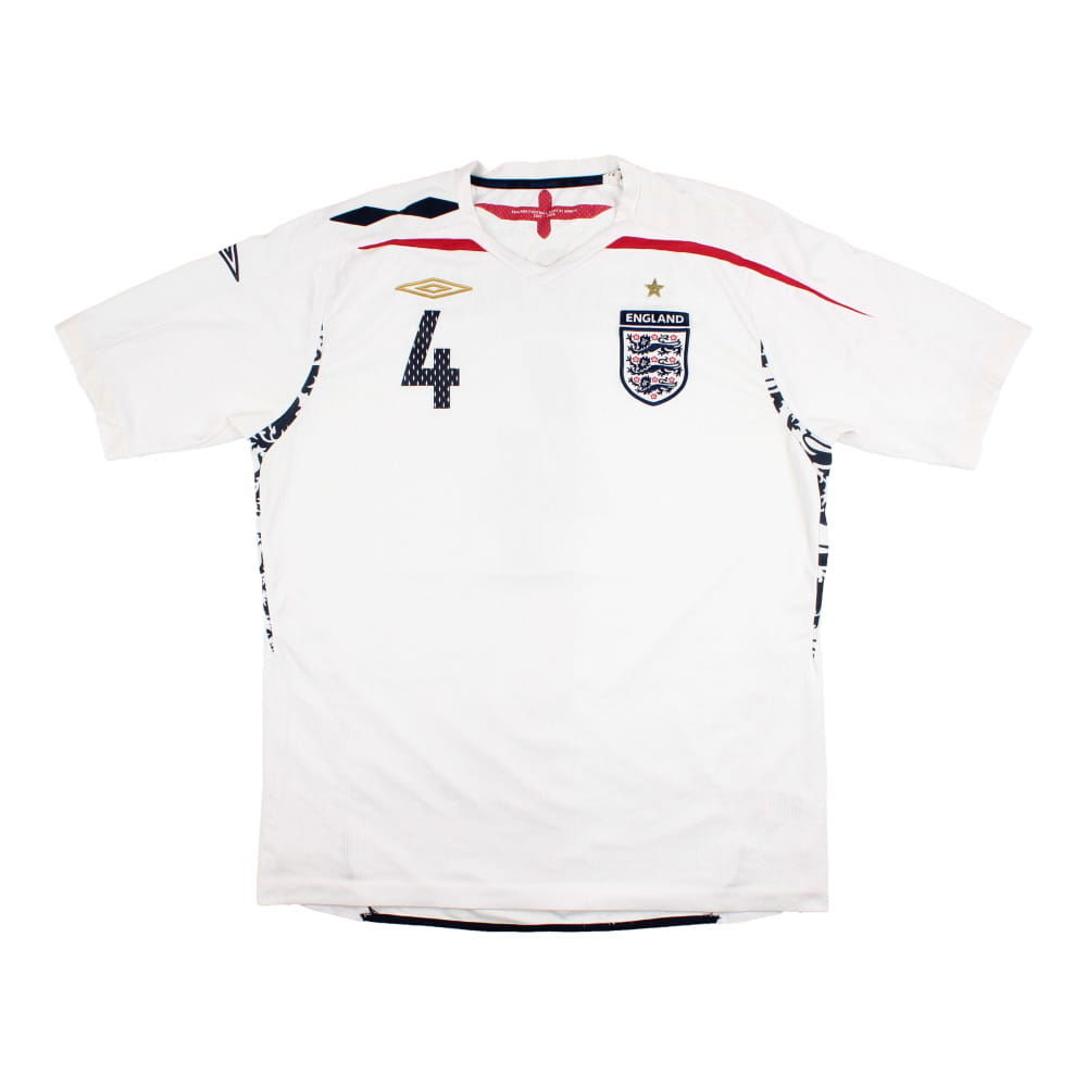 England 2007-09 Home Shirt (Gerrard #4) (M) (Excellent)