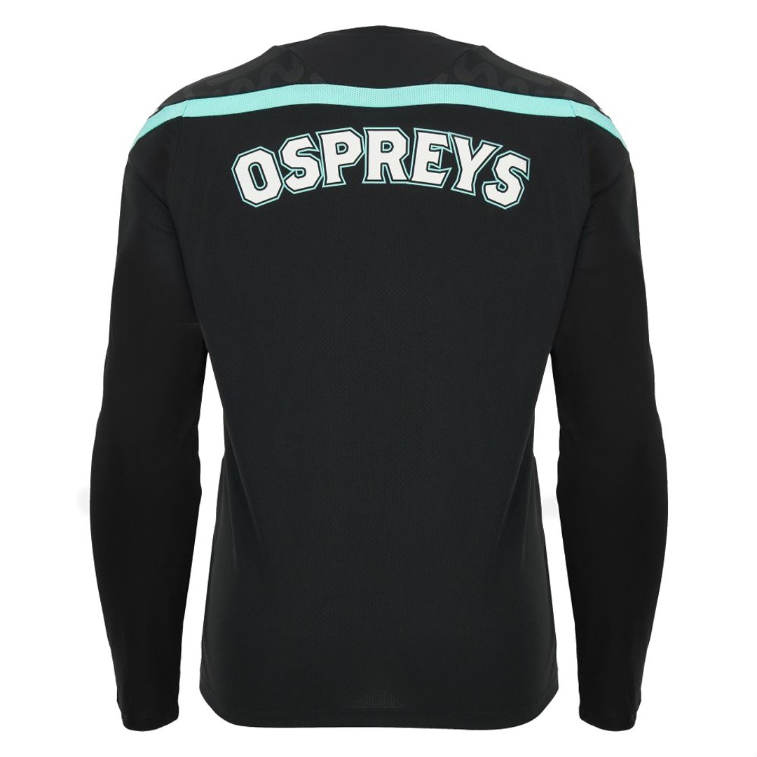 2026-2027 Ospreys Rugby Poly Long Sleeve Training Shirt (Black)