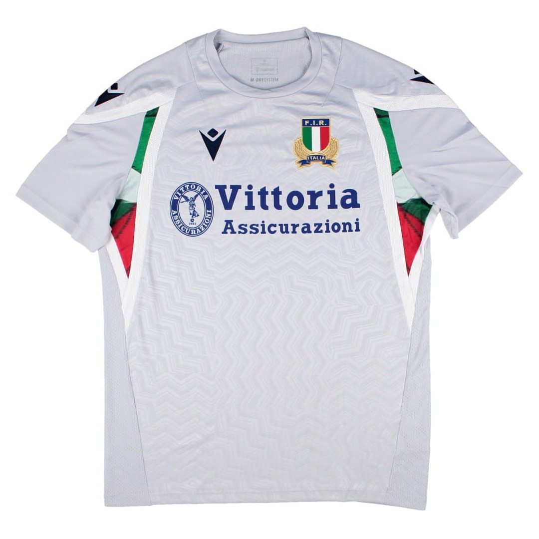2026-2027 Italy Rugby Staff Training Shirt (Grey) (Your Name)