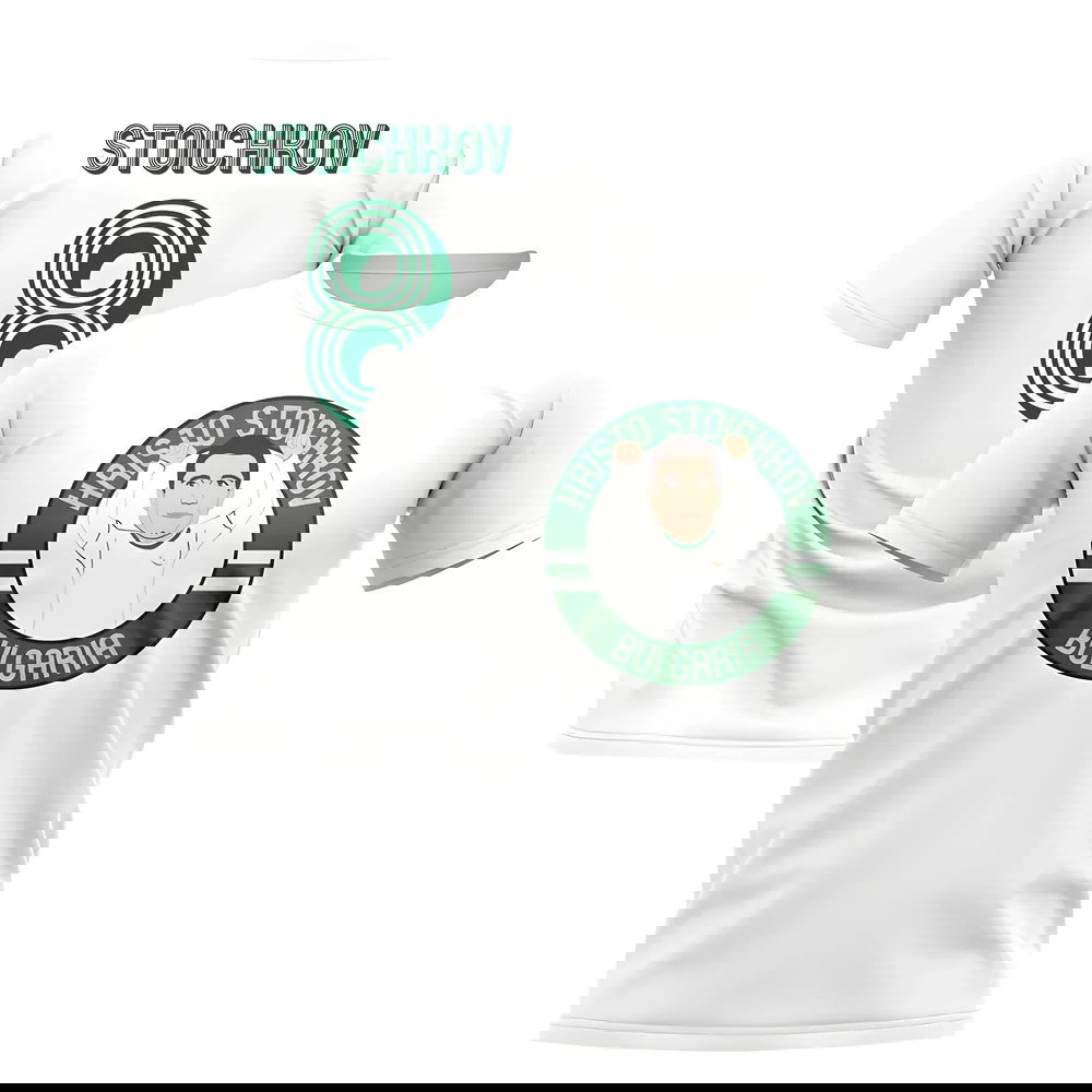 Hristo Stoichkov Bulgaria Illustration T-Shirt (White)