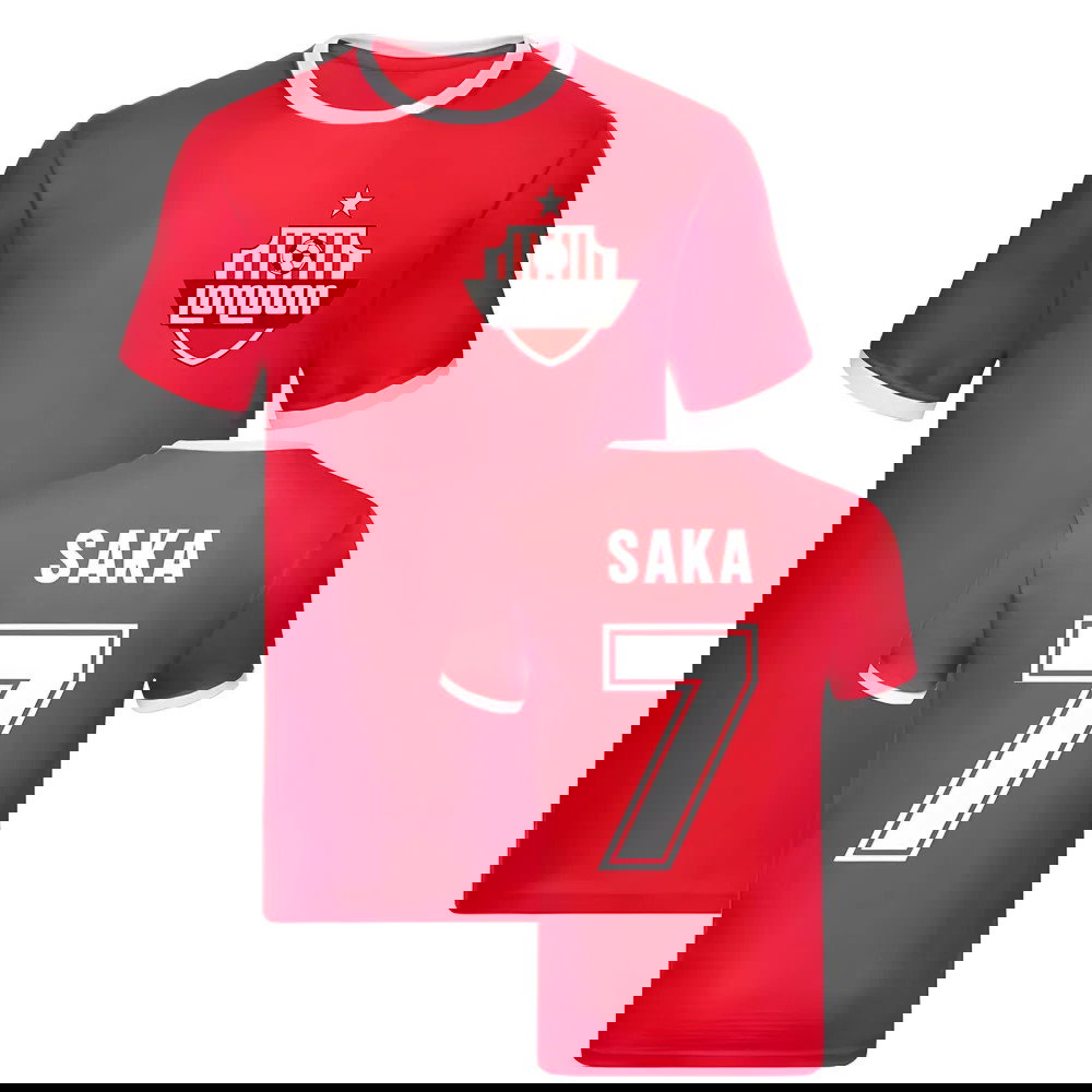 Bukayo Saka Arsenal Ringer Tee (Red)
