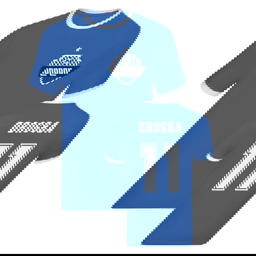 Didier Drogba Ringer TShirt (Blue)