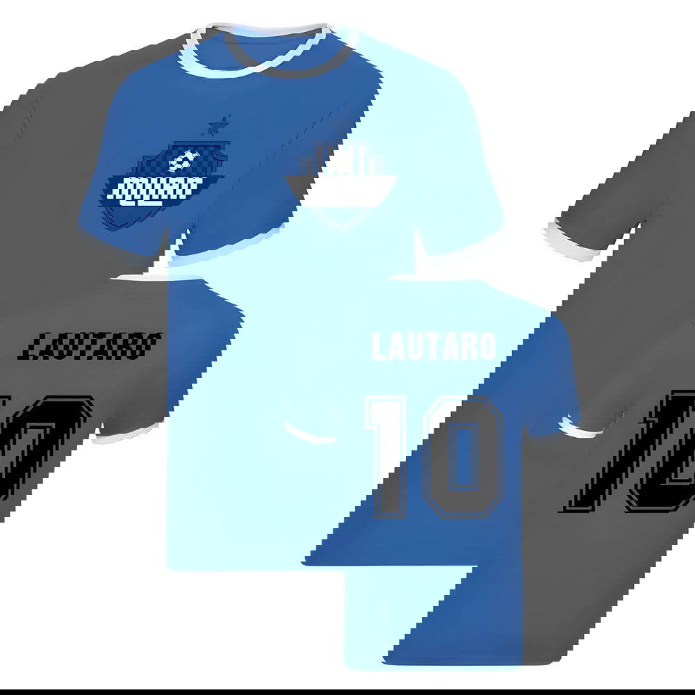 Lautaro Martinez Milan Ringer Tee (Blue)