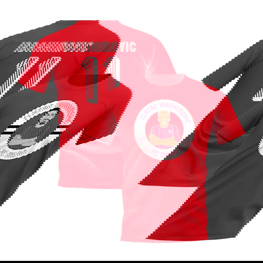 Zlatan Ibrahimovic Milan Illustration T-Shirt (Red)
