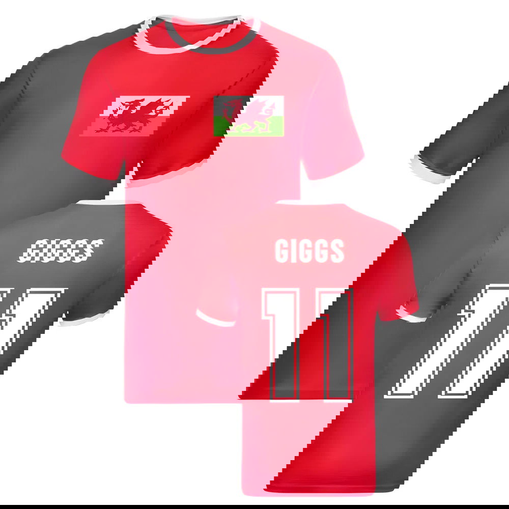 Ryan Giggs Wales Ringer Tee (Red)