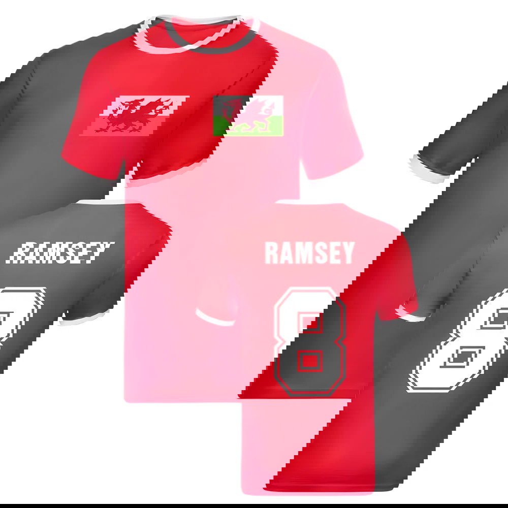 Aaron Ramsey Wales Ringer Tee (Red)