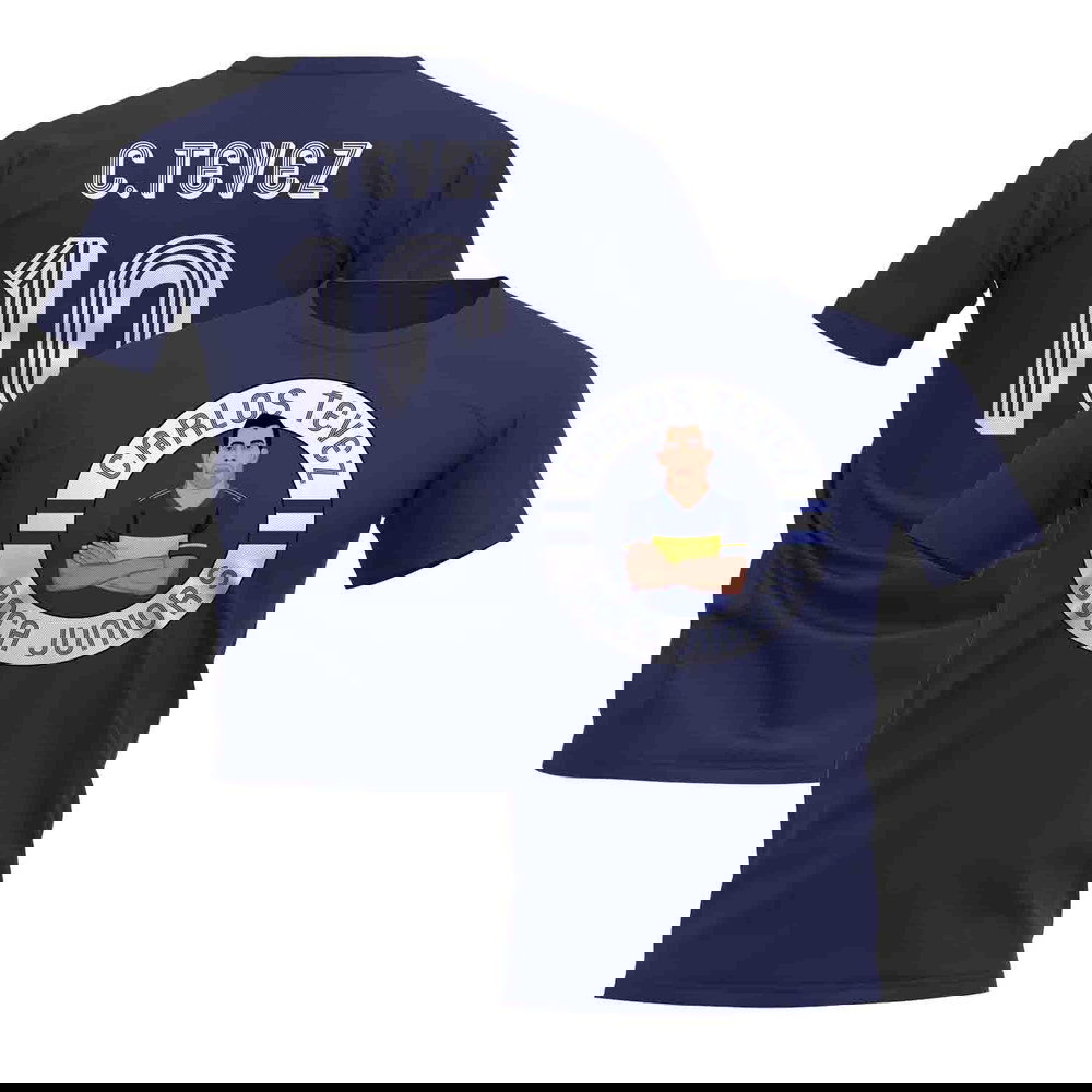 Carolos Tevez Boca Illustration T-Shirt (Navy)