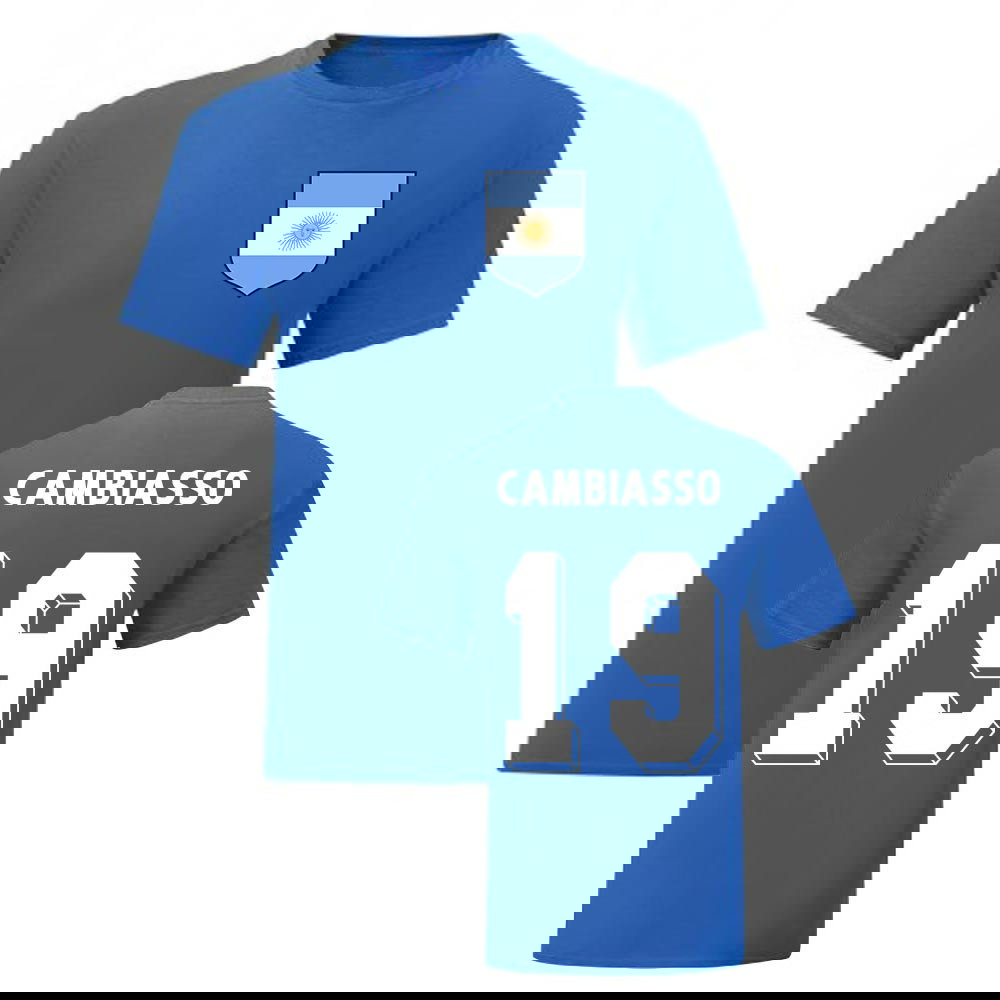 Esteban Cambiasso Argentina National Hero Tee (Blue)