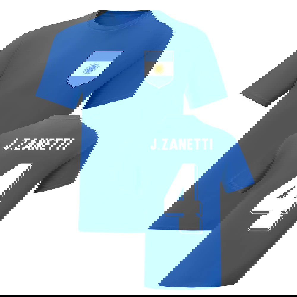 Javier Zanetti Argentina National Hero Tee (Blue)
