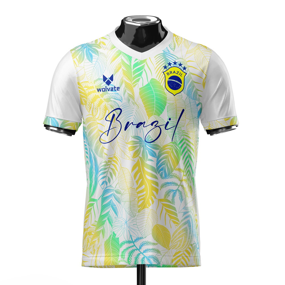 Brazil DNA White Concept Football Jersey (Wolvate) Adult Short Sleeve (Gabriel 3)