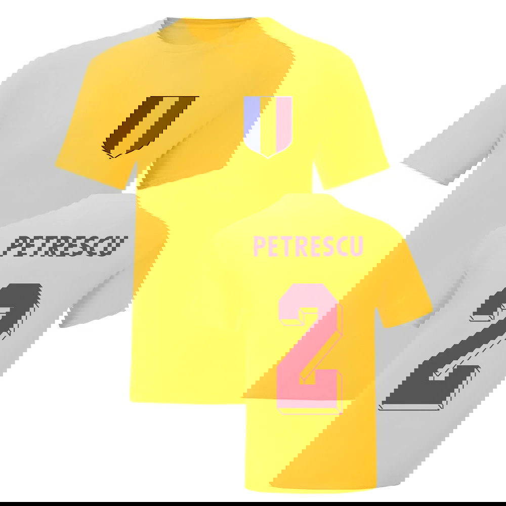 Dan Petrescu Romania National Hero Tee (Yellow)