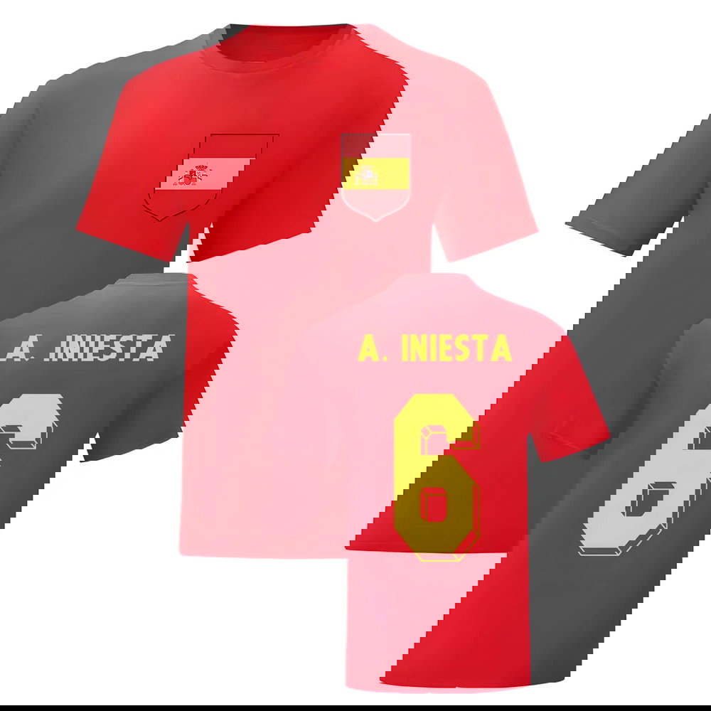 Andres Iniesta Spain National Hero Tee (Red)