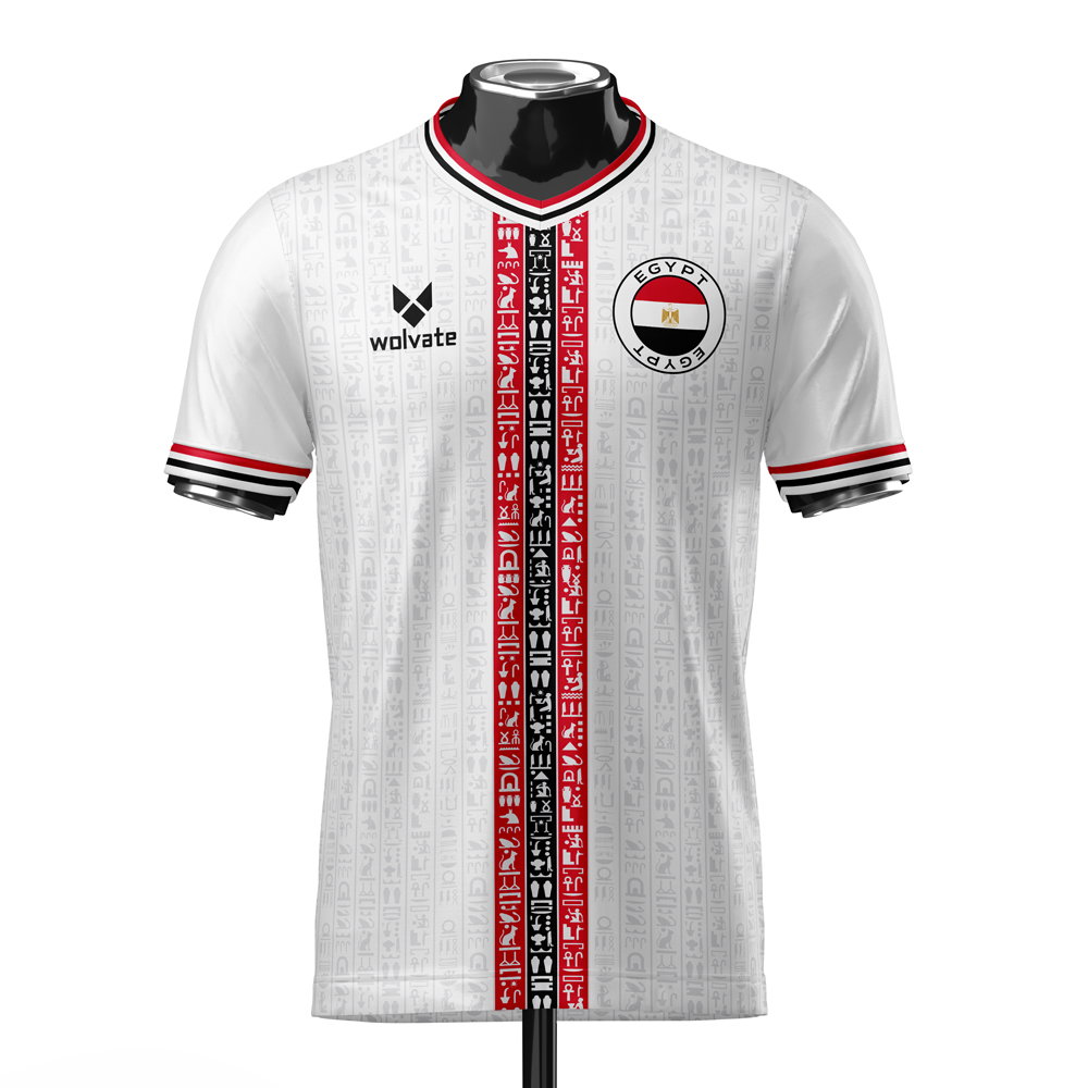 Egypt DNA White Concept Football Jersey (Wolvate) Adult Short Sleeve (Marmoush 22)