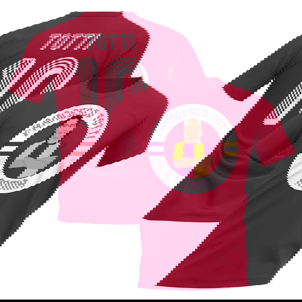 Francesco Totti Rome Illustration T-Shirt (Maroon)