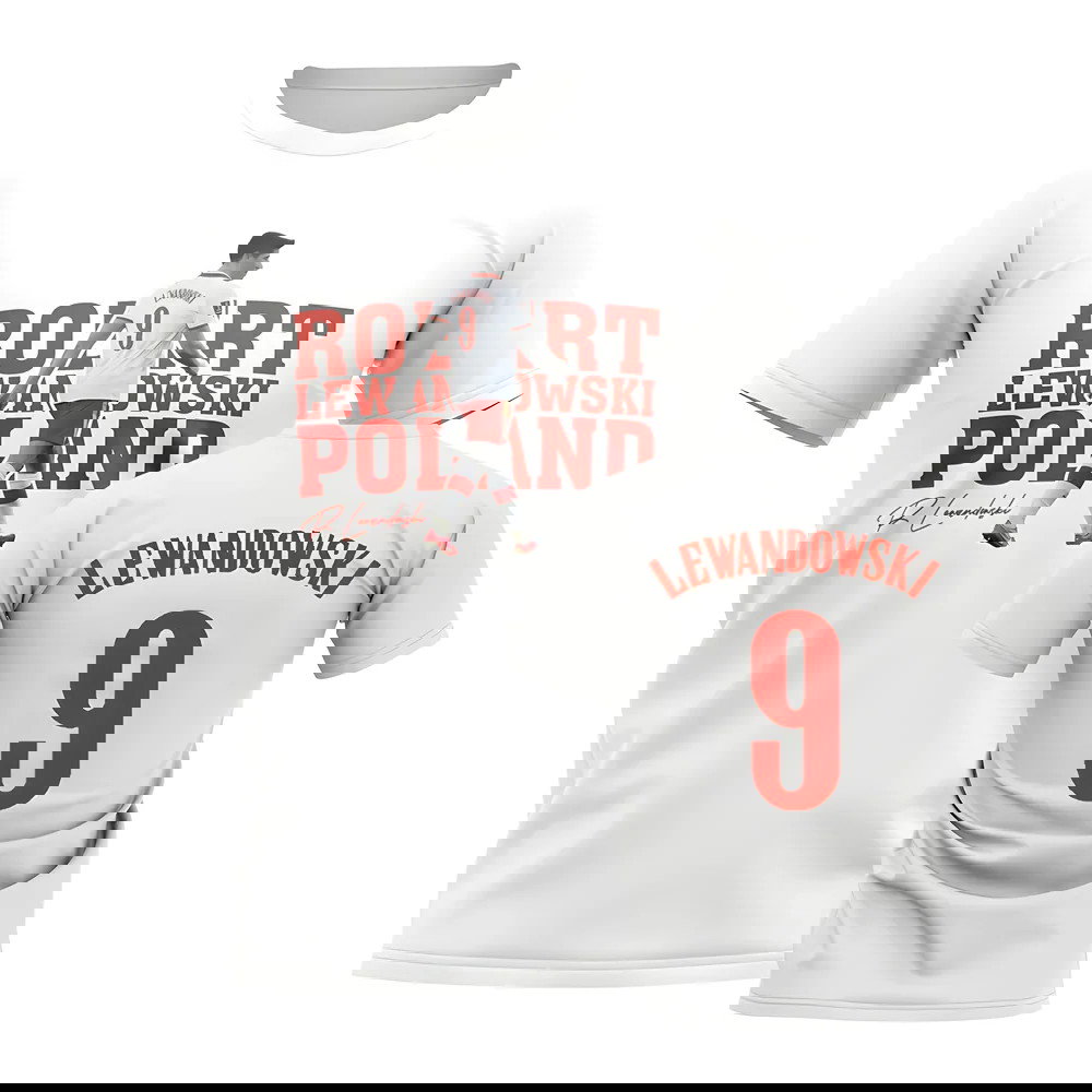 Robert Lewandowski Poland Player Tee (White)