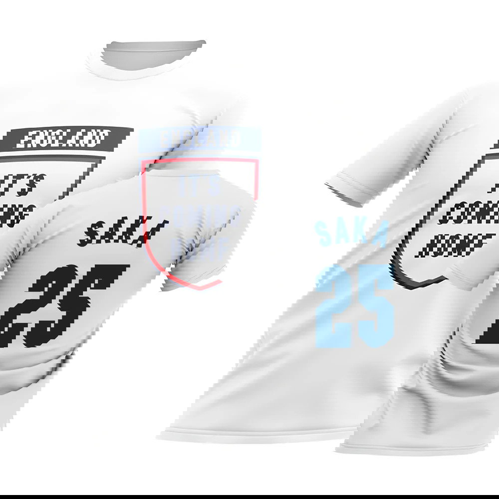 England Its Coming Home T-Shirt (Saka 25) - White