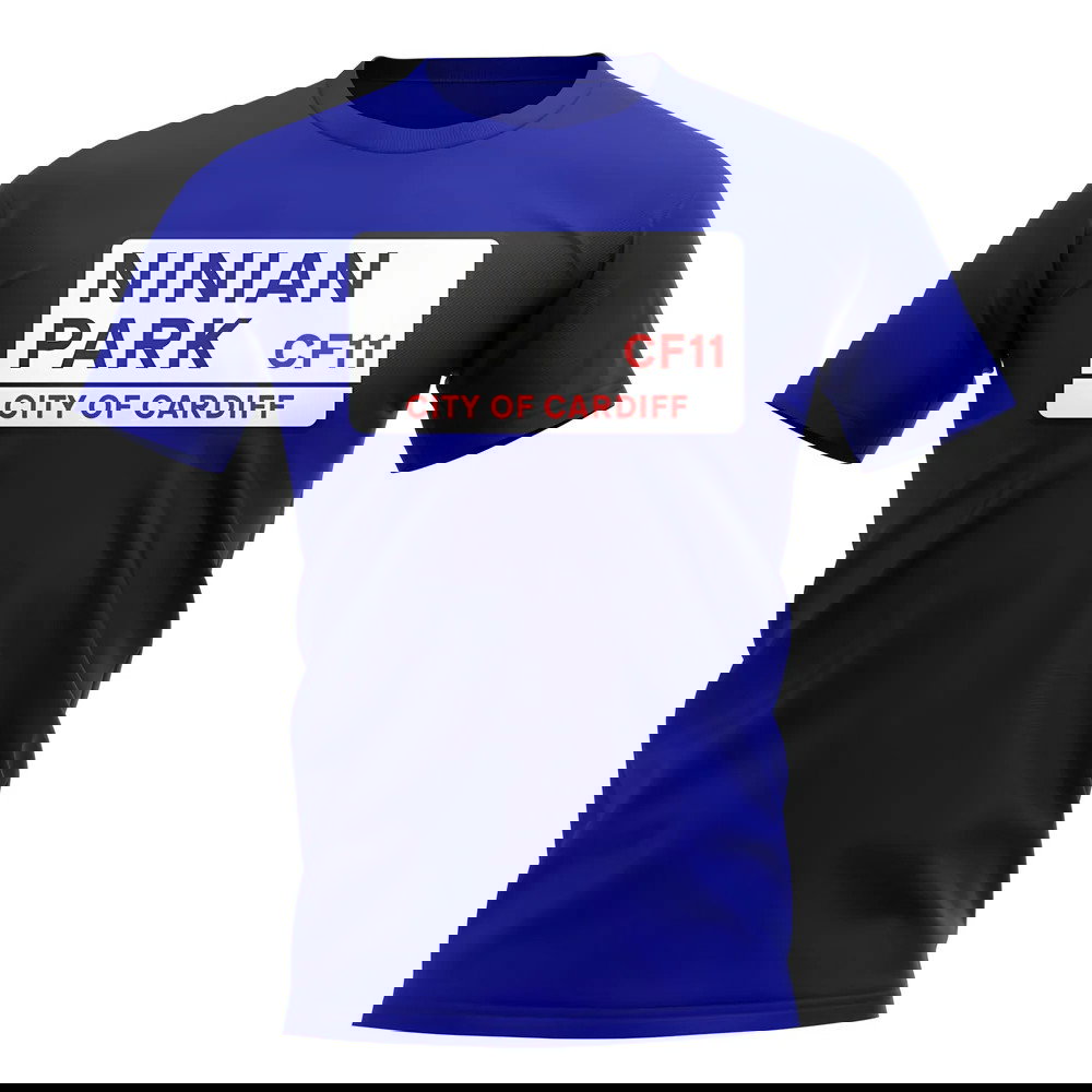 Cardiff Ninian Park Street Sign T-Shirt (Royal)