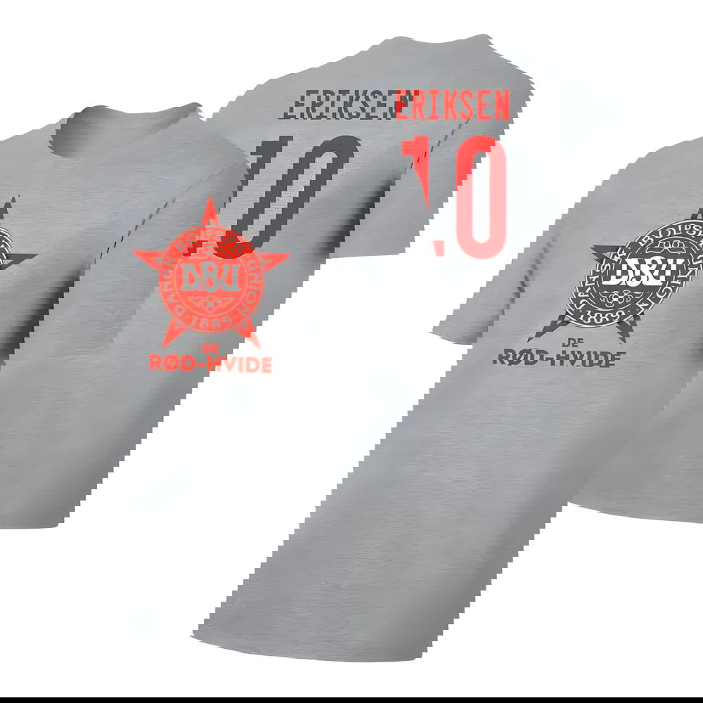 Denmark Euro 2020 T-Shirt (Eriksen 10) Grey